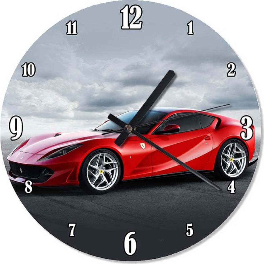 Tablomega Kırmızı Ferrari 812 Özel Tasarım Duvar Saati 30 X 30 Cm Dekoratif Saat Fiyatı