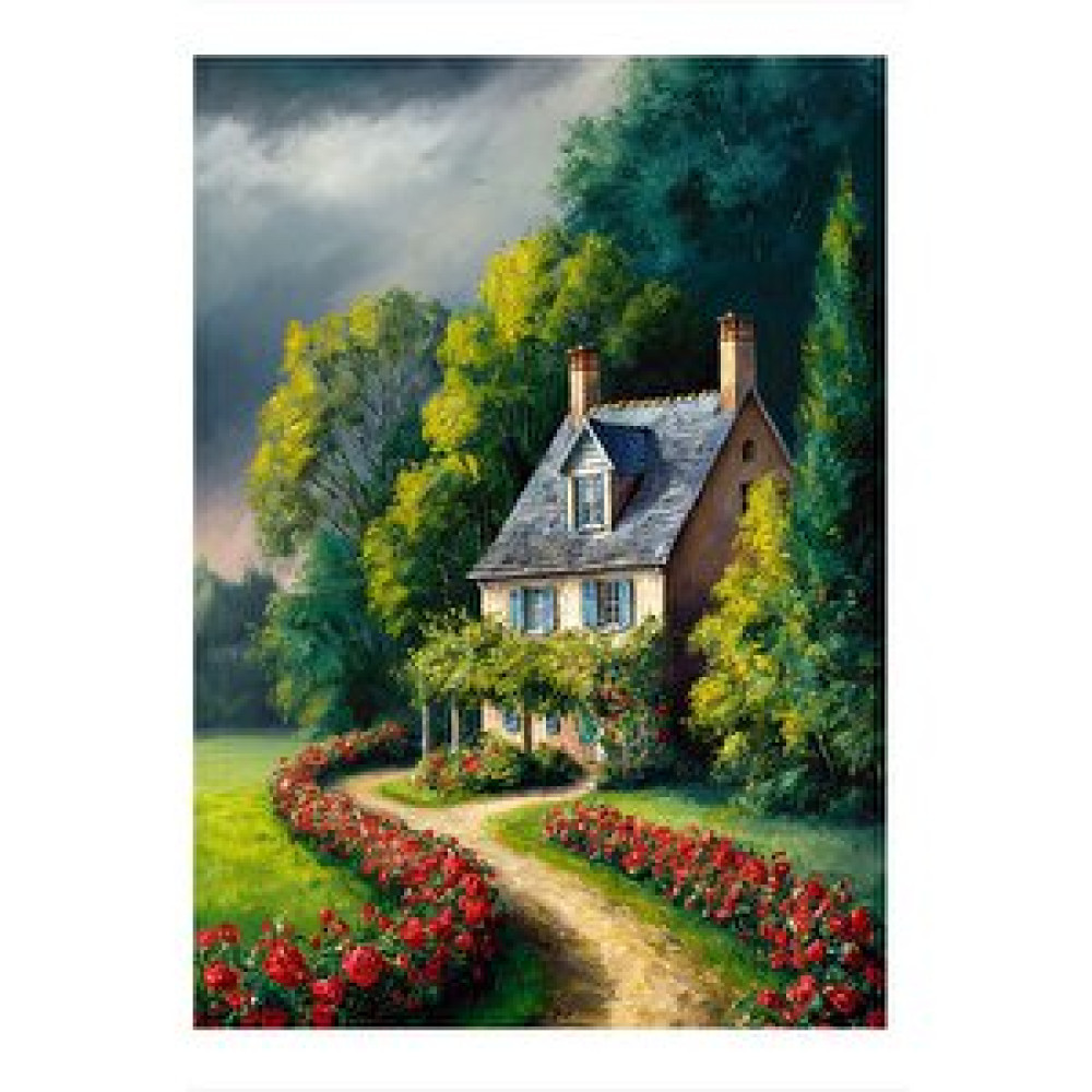 Tablomega Köy Evi Manzarası Dekoratif Ahşap Tablo 50cmx 70cm 50x70 cm Tablo & Poster Fiyatı