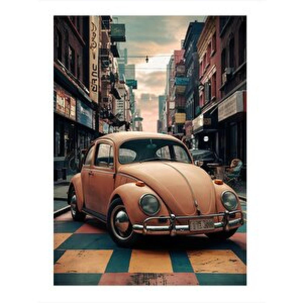 Tablomega Retro Kaplumbağa Araba Modern Ahşap Tablo 25cmx 35cm 25x35 cm Tablo & Poster Fiyatı