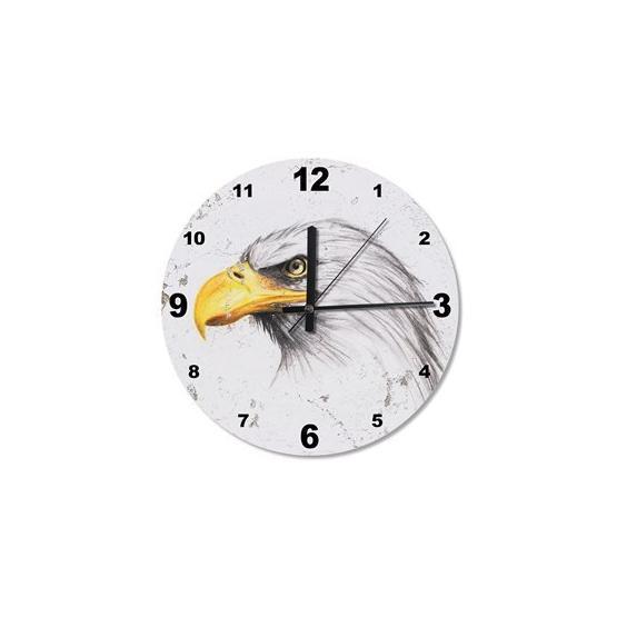 Tablomega Sarı Gagalı Kara Kartal Baskılı 30x30 cm Duvar Saati
