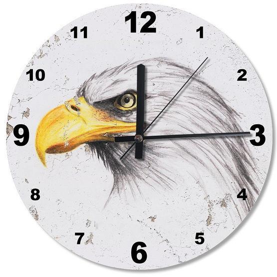 Tablomega Sarı Gagalı Kara Kartal Baskılı 30x30 cm Duvar Saati
