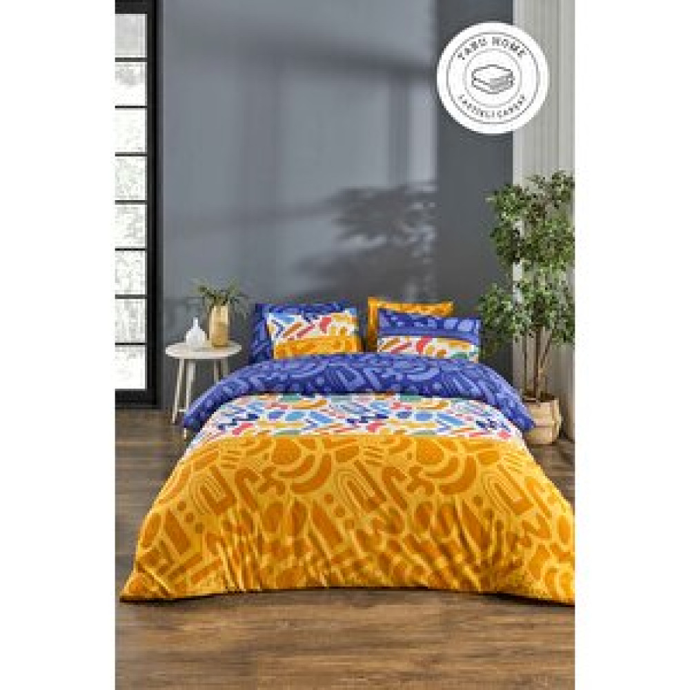 Tabu Home Doodle Renkli Çarşafı Lastikli Çift Kişilik Nevresim Takımı Nevresim Takımı Fiyatı