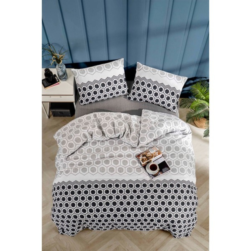 Tabu Home Geometrik Antrasit Çift Kişilik Nevresim Seti - 160 x 220 cm - Renkli Nevresim Takımı Fiyatı