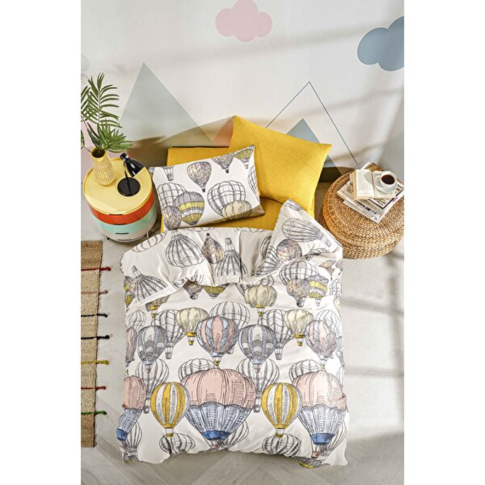 Tabu Home Kapadokya Balon Krem Tek Kişilik Nevresim Seti - 160 x 200 cm - Renkli Nevresim Takımı Fiyatı
