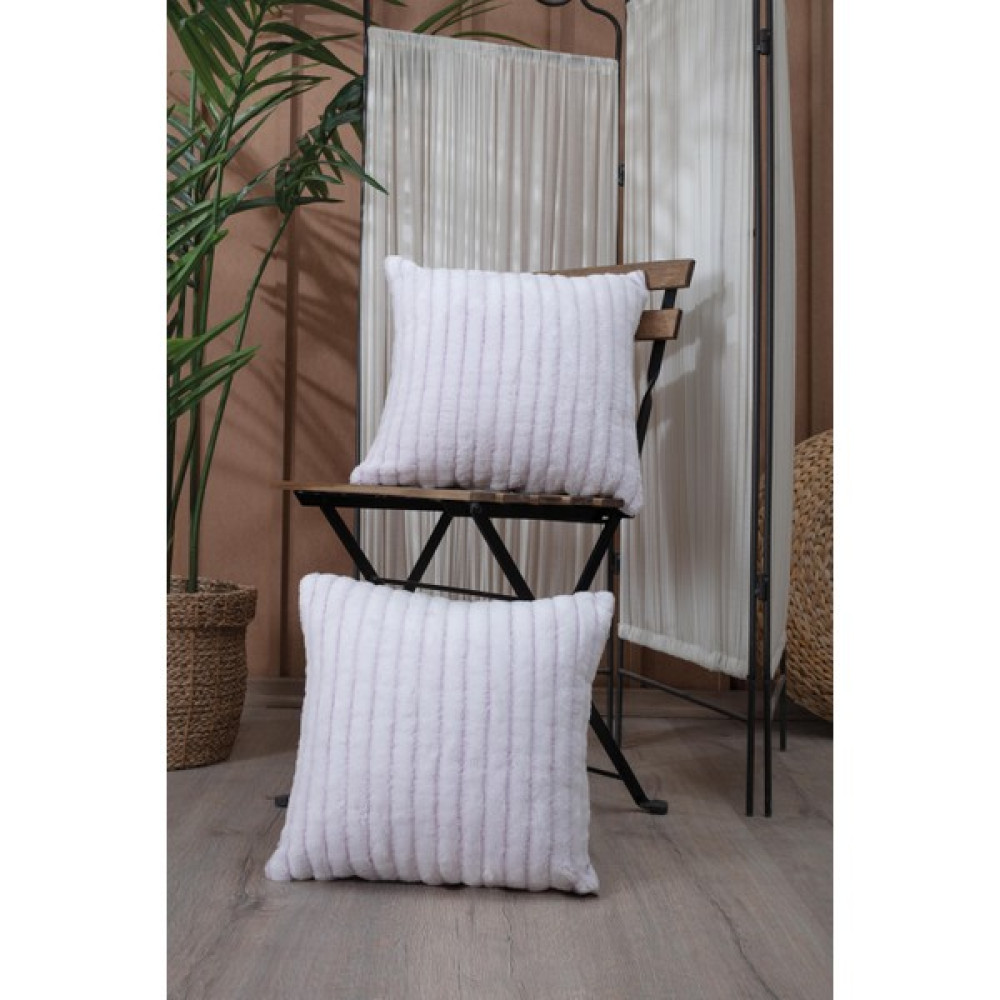 Tabu Home Stripe İkili Mor Kırlent Kılıfı 43 x 43 cm - Beyaz Kırlent / Mobilya Yastığı Fiyatı