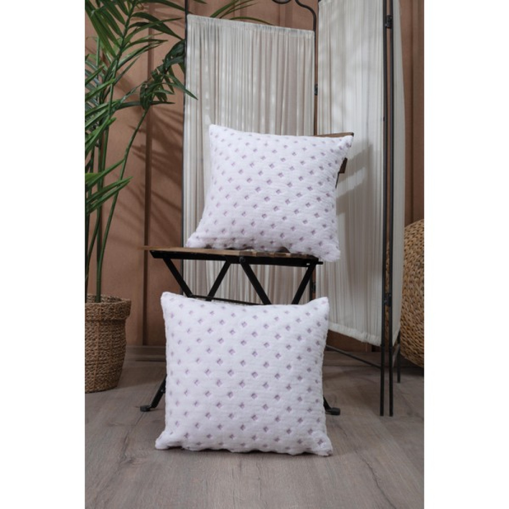 Tabu Home Tabu Home Puanlı Mor Yumuşacık Tekli Kırlent Kılıfı 43X43 cm - 43 x 43 cm - Beyaz - Lila Kırlent / Mobilya Yastığı Fiyatı