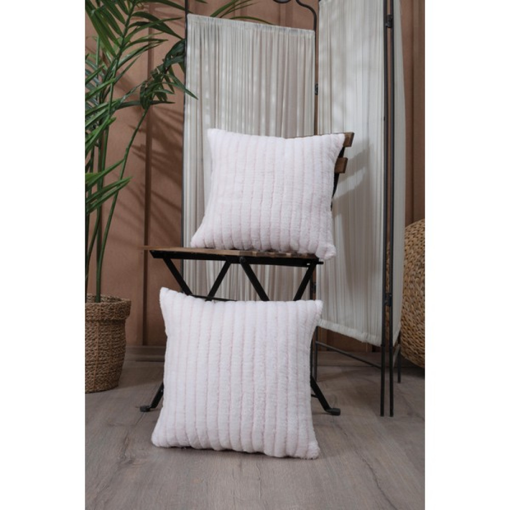 Tabu Home Tabu Home Stripe Pembe Yumuşacık Tekli Kırlent Kılıfı 43X43 cm - 43 x 43 cm - Bebek Pembesi Kırlent / Mobilya Yastığı Fiyatı