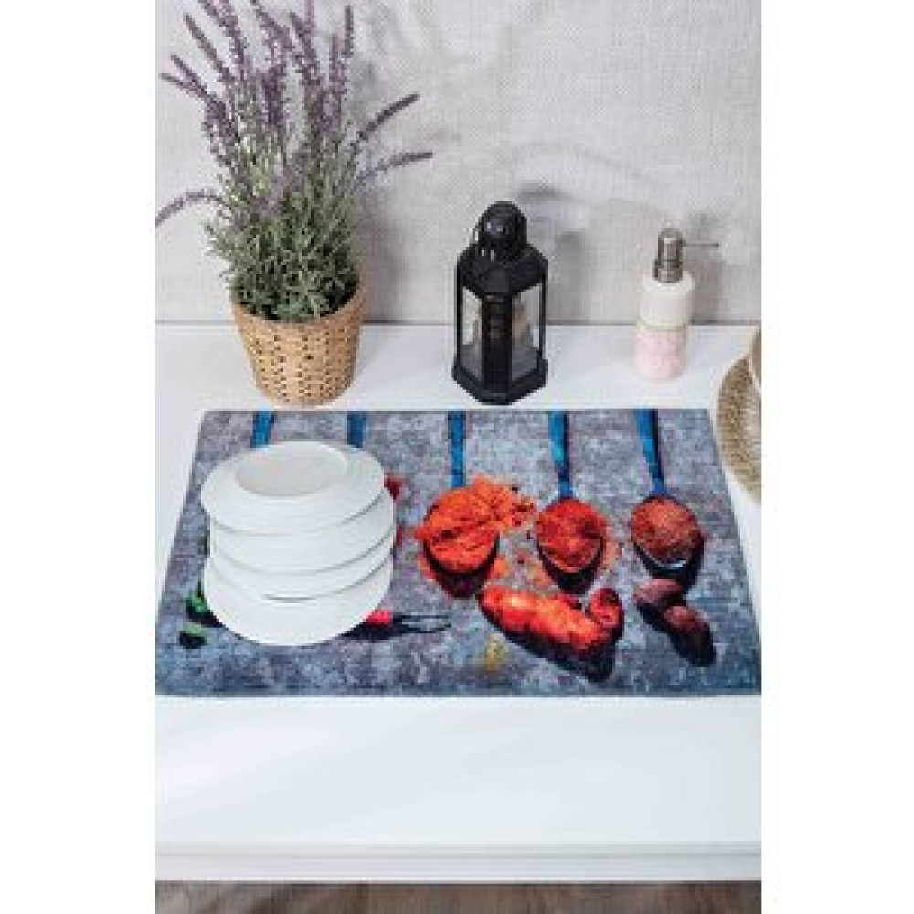 Tabu Home Xl Boy Bambu Kumaş Kaşık Desen Bulaşıklık Matı Sepet Fiyatı