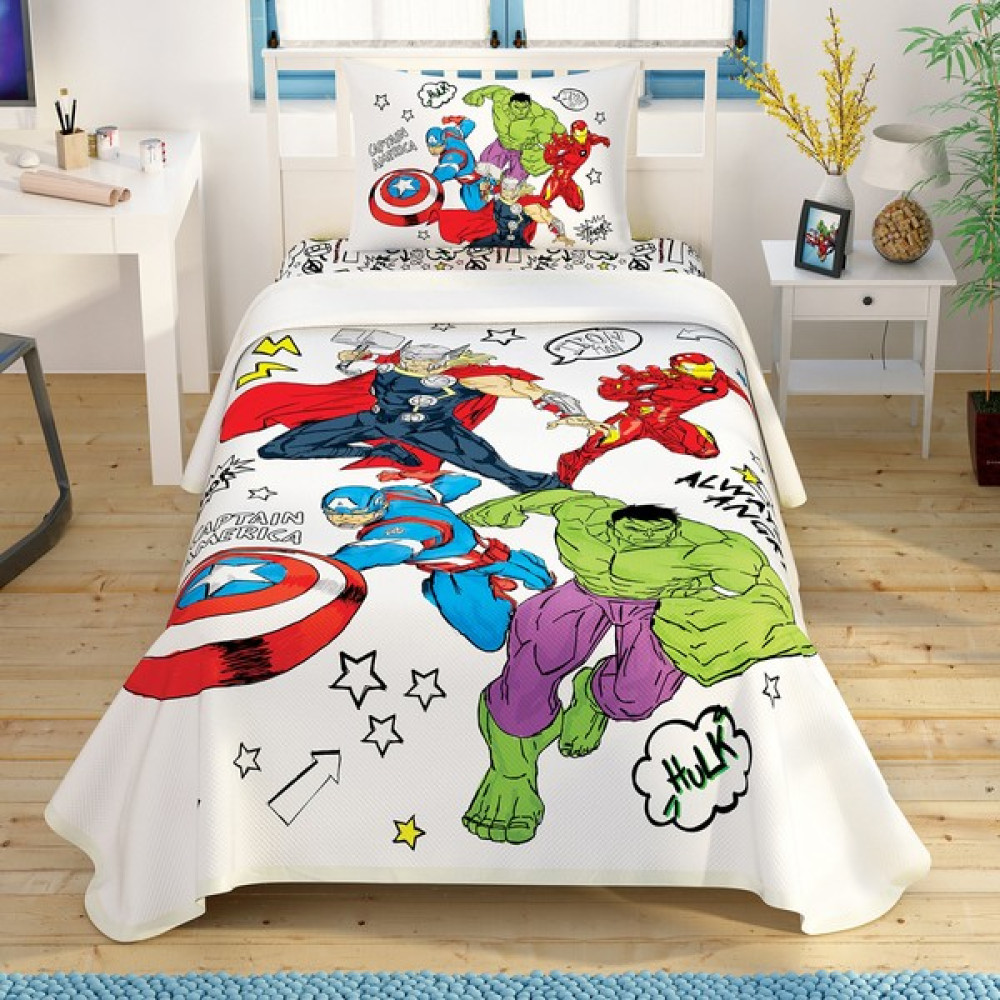 Taç Awengers Tek Kişilik Lisanslı Pike Takımı - Renkli Pike & Pike Takımı Fiyatı