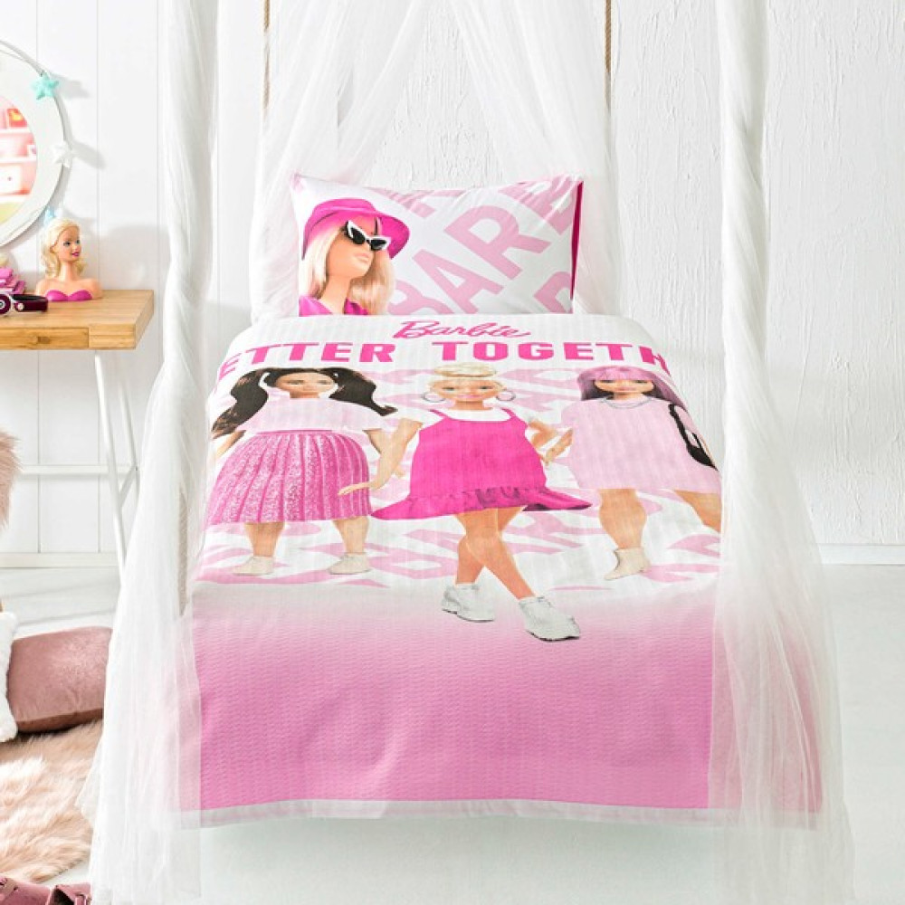 Taç Barbie Better Tek Kişilik Lisanslı Pike Takımı - Pembe Pike & Pike Takımı Fiyatı