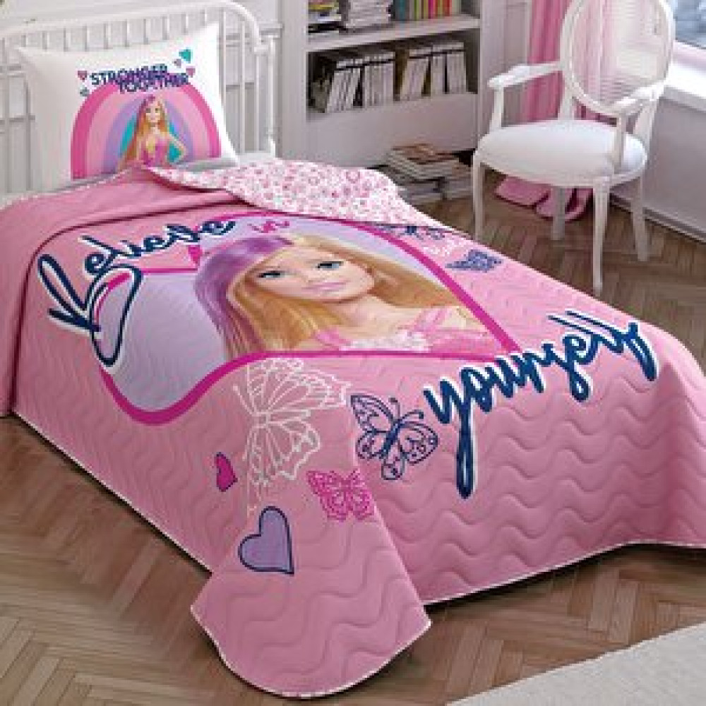 Taç Barbie Winter Lisanslı Yatak Örtüsü + Yastık Kılıfı Yatak Örtüsü Fiyatı