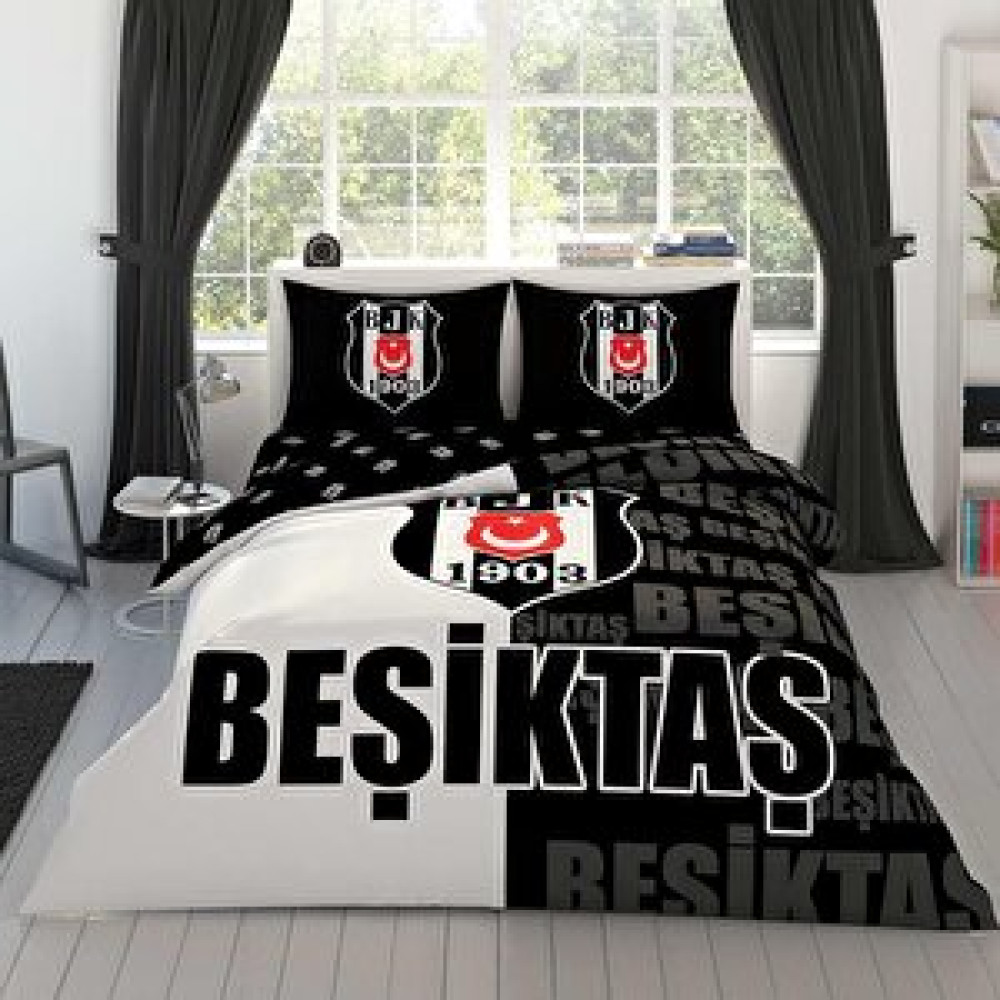 Taç Beşiktaş Parçalı Logo Çift Kişilik Nevresim Takımı Nevresim Takımı Fiyatı