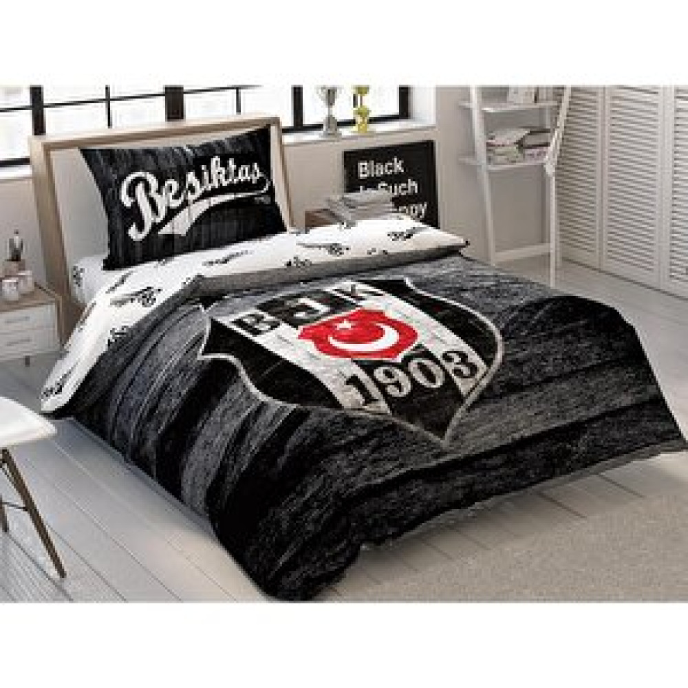 Taç Beşiktaş Wooden Logo Tek Kişilik Nevresim Takımı Nevresim Takımı Fiyatı