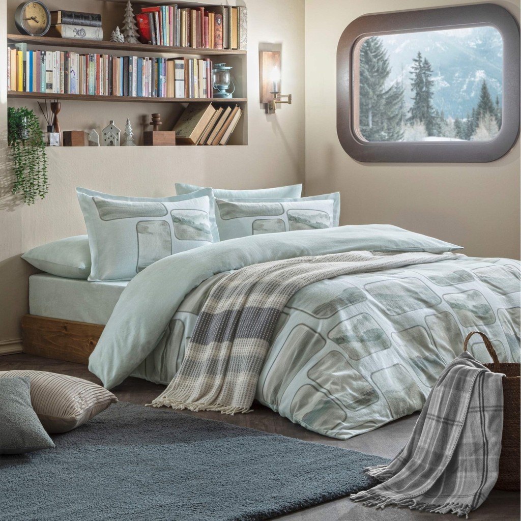 Taç Boutique Taç Butik Lune Pamuk Nevresim Seti Çift Kişilik Mavi - 200 x 220 cm Nevresim Takımı Fiyatı