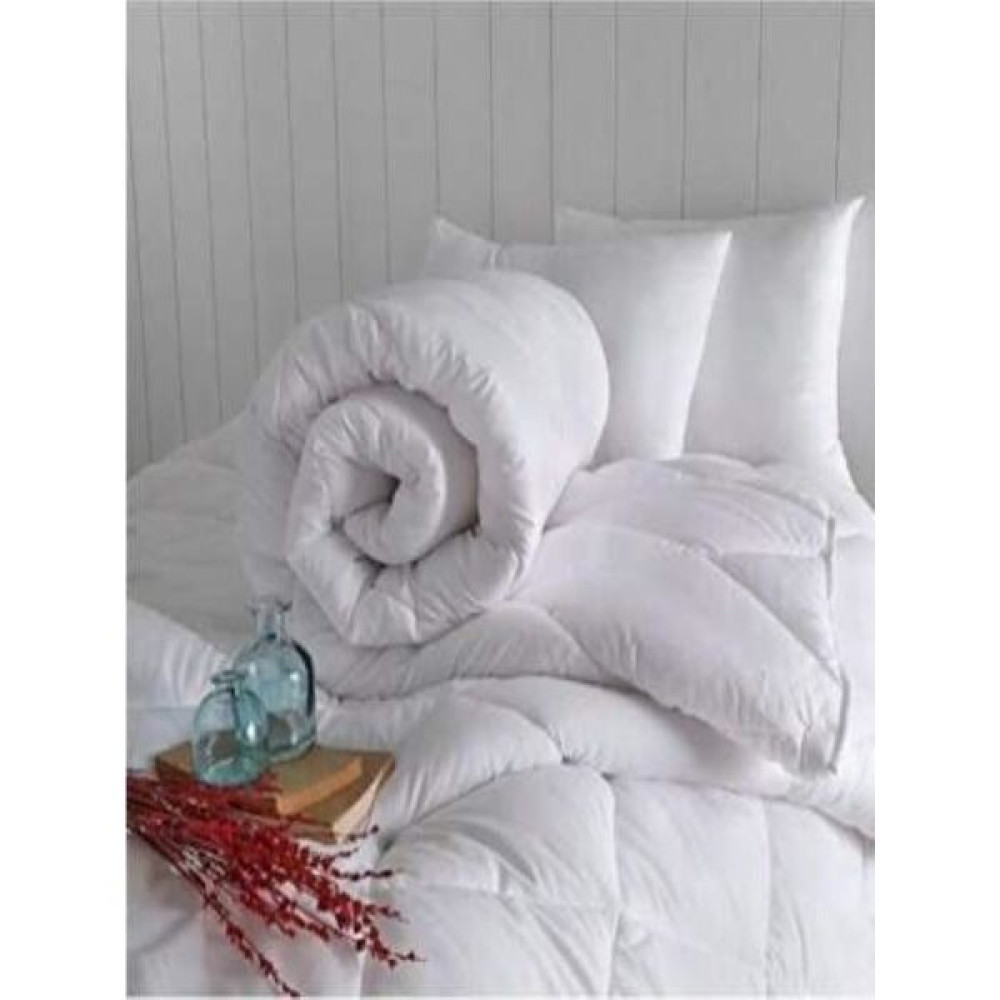 Taç Çift Kişilik Microfiber Yorgan + 2 Adet Yastık + Çift Kişilik Fitted Alez - 195 x 215 cm - 010 - Beyaz Yorgan Fiyatı