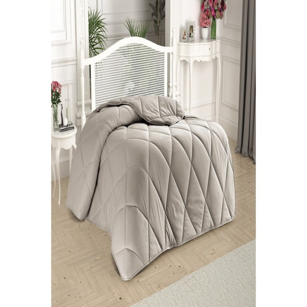 Taç Emprime Polar Tek Kişilik Yorgan Light Gri - 155 x 215 cm Yorgan Fiyatı