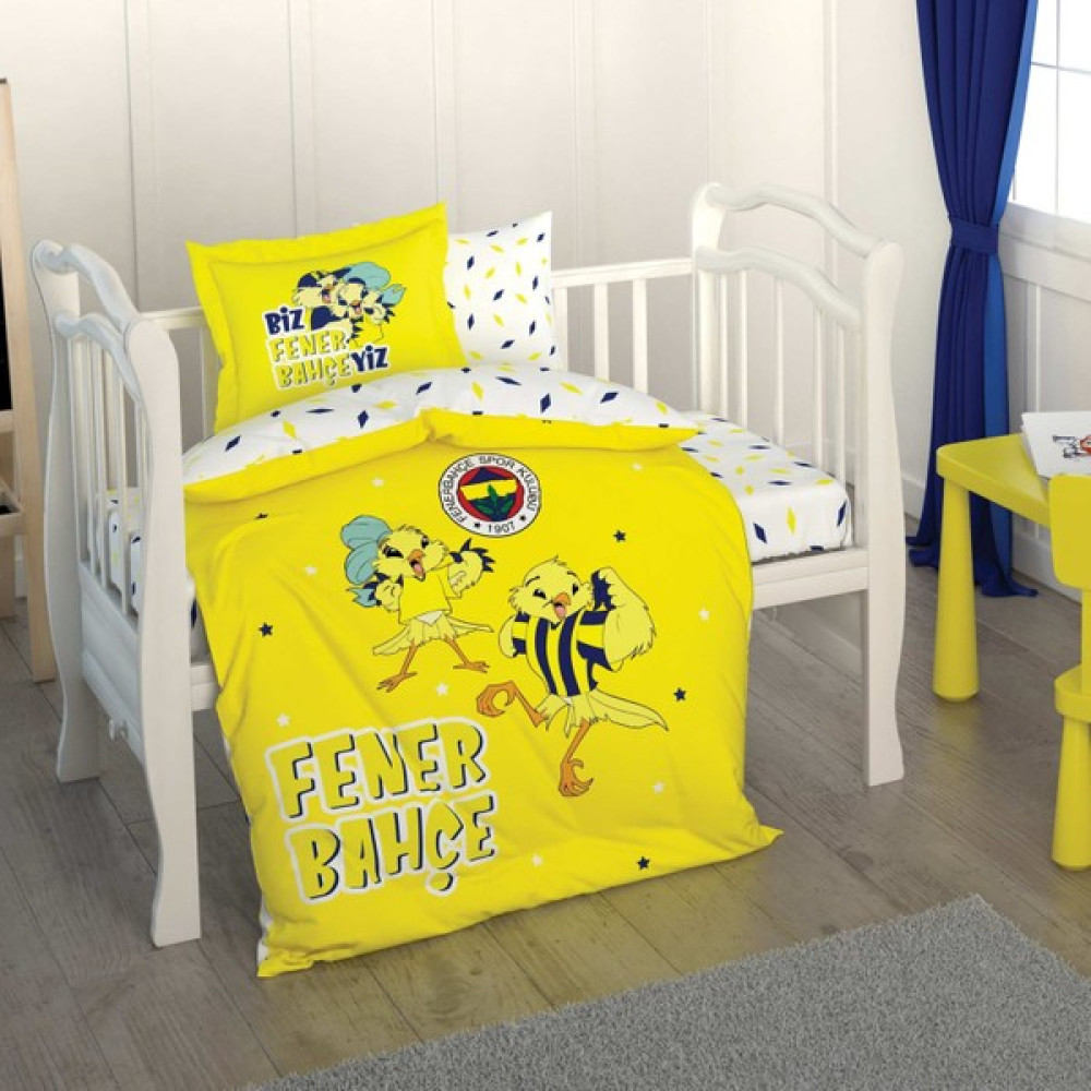 Taç Fenerbahçe Sarı Kanarya Baby Pamuk Nevresim Takımı - Renkli - 100 x 150 cm Bebek Nevresim Takımı Fiyatı
