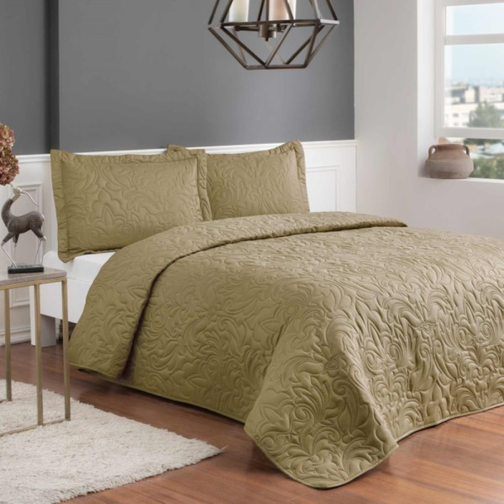Taç Gala Gold Çift Kişilik Ranfonce Yatak Örtü Seti - 260 x 260 cm Yatak Örtüsü Fiyatı