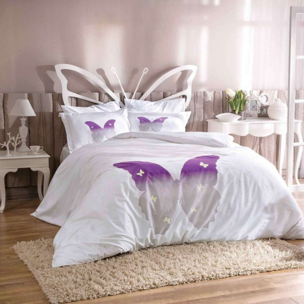 Taç Glow In The Dark Çift Kişilik Nevresim Takımı - 200 x 220 cm - Lila Nevresim Takımı Fiyatı