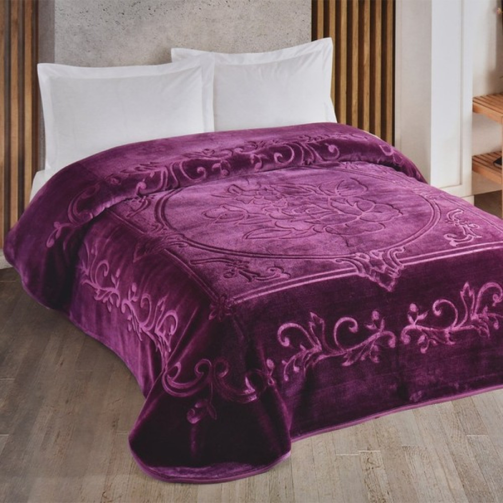 Taç Kristal Mürdüm Çift Kişilik Battaniye - 220 x 240 cm Battaniye Fiyatı