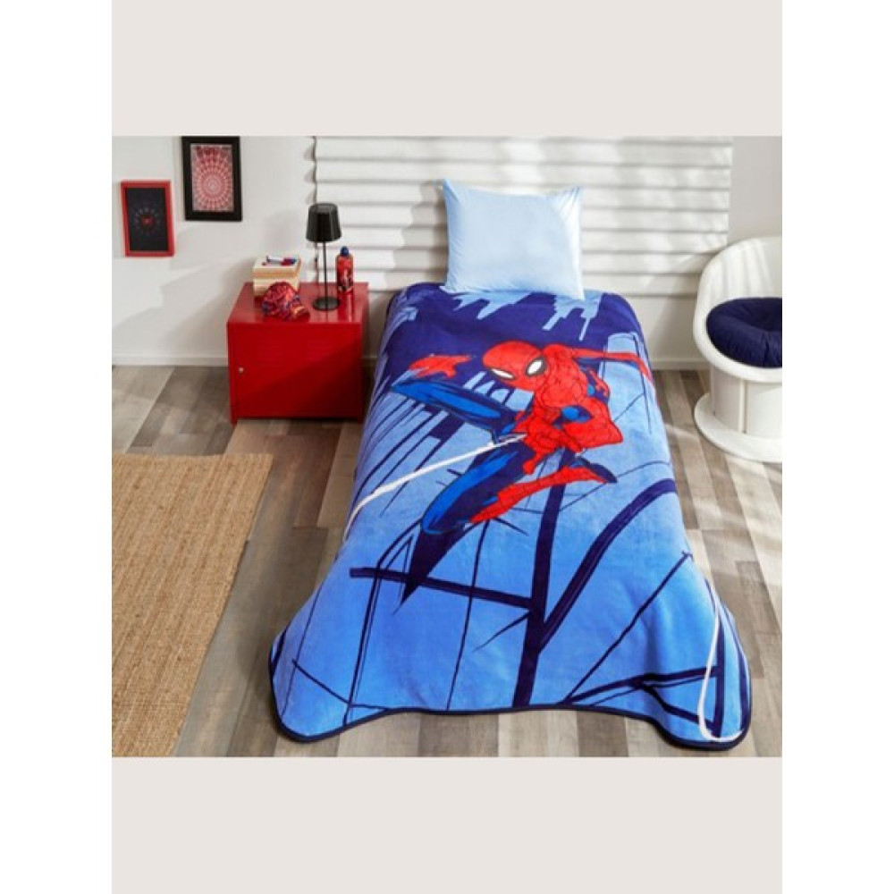 Taç Lisanslı Battaniye Spiderman Original Tek Kişilik - 160 x 220 cm - Mavi Battaniye Fiyatı