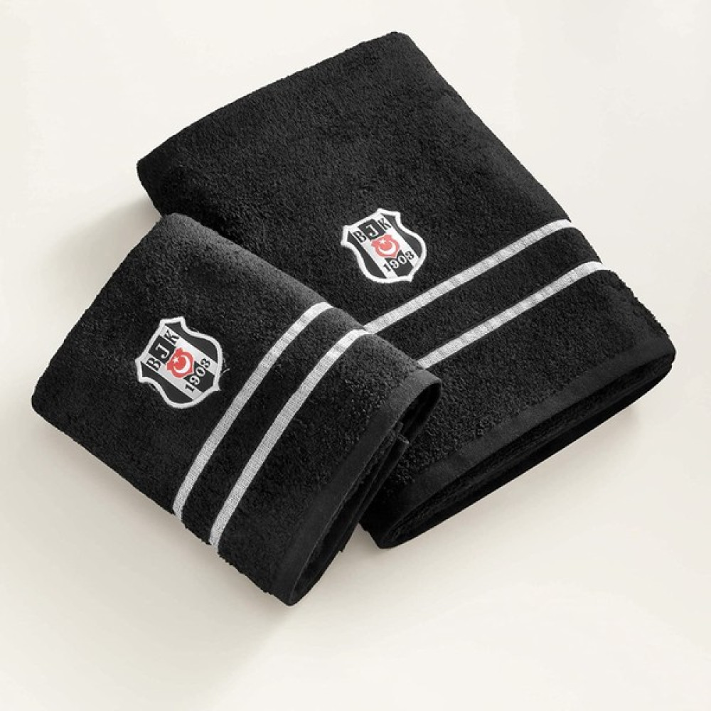 Taç Lisanslı Beşiktaş Arma Pamuk 50 x 90 cm Yüz Havlusu Siyah El / Yüz Havlusu Fiyatı