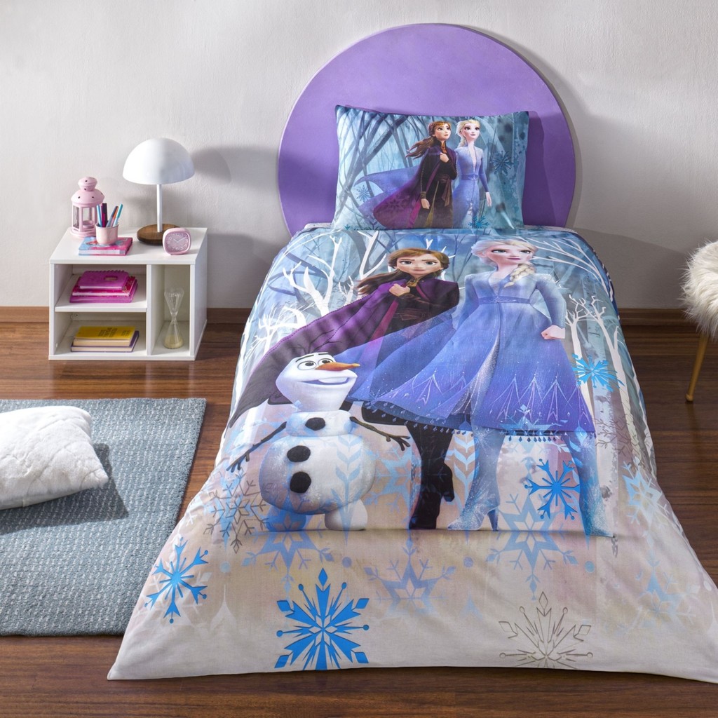 Taç Lisanslı Disney Frozen Winter Tek Kişilik Pamuk Nevresim Takımı - Renkli - 160 x 220 cm Nevresim Takımı Fiyatı