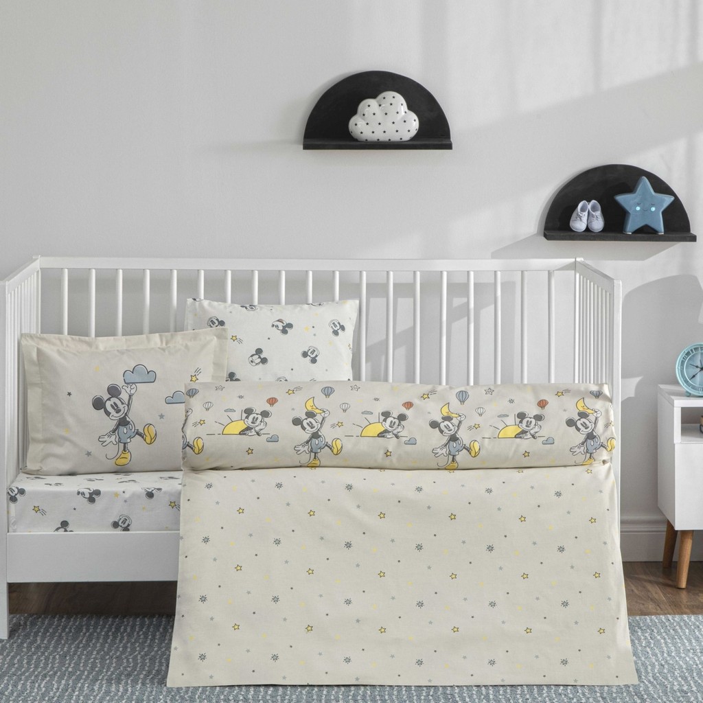 Taç Lisanslı Disney Mickey Mouse Dream Baby Pamuk Bebek Nevresim Takımı - Renkli - 100 x 150 cm Nevresim Takımı Fiyatı
