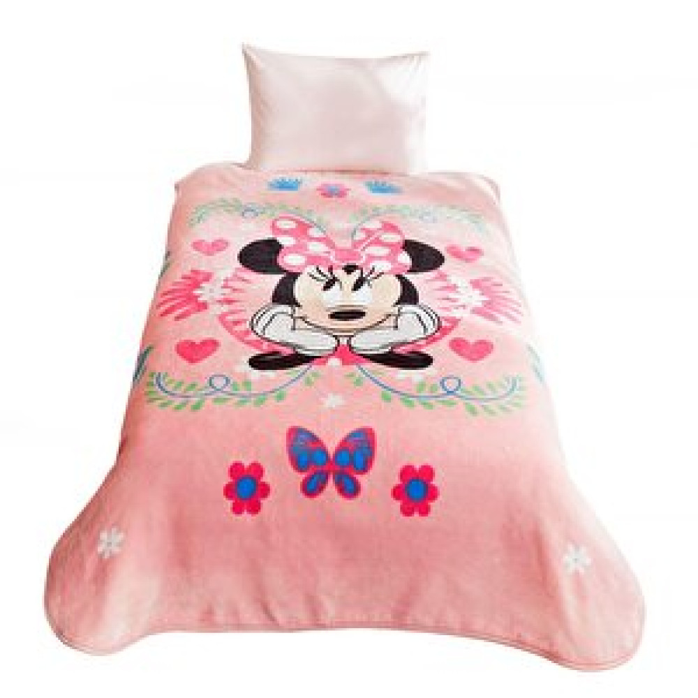 Taç Lisanslı Disney Minnie Mouse Pinky Garden Tek Kişilik Battaniye - Minnie Mouse Kışlık Battaniye Battaniye Fiyatı