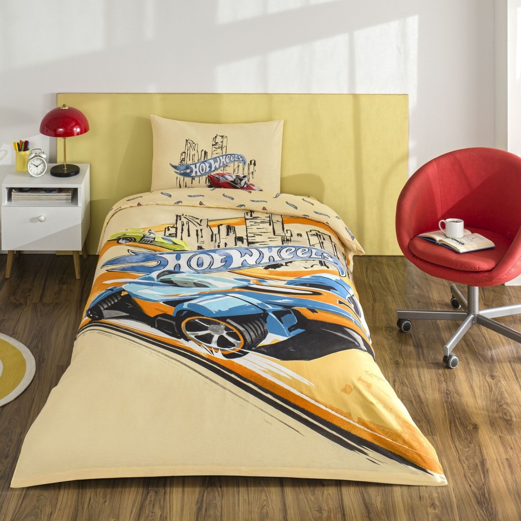 Taç Lisanslı Hot Wheels Winner Tek Kişilik Pamuk Nevresim Takımı - Renkli - 160 x 220 cm Nevresim Takımı Fiyatı