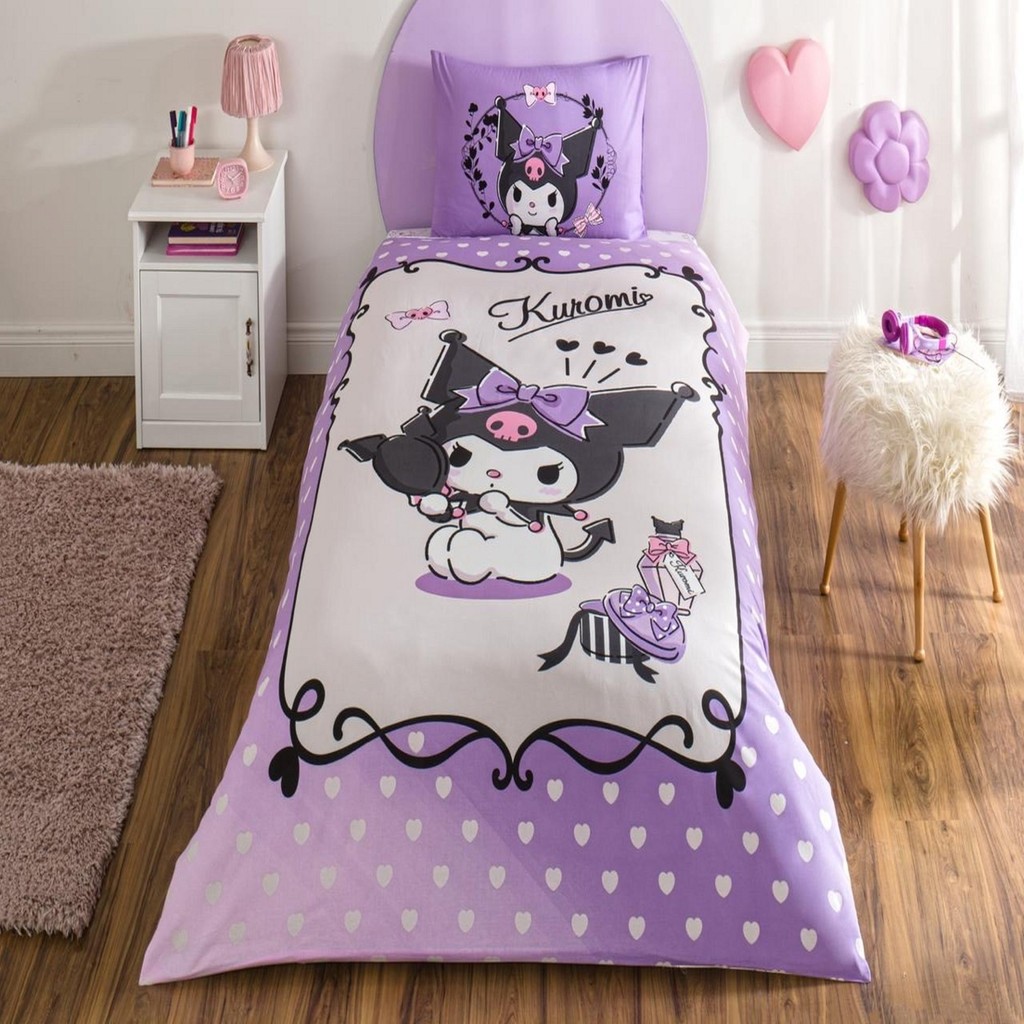 Taç Lisanslı Kuromi Tek Kişilik Pamuk Nevresim Takımı - Renkli - 160 x 220 cm Nevresim Takımı Fiyatı