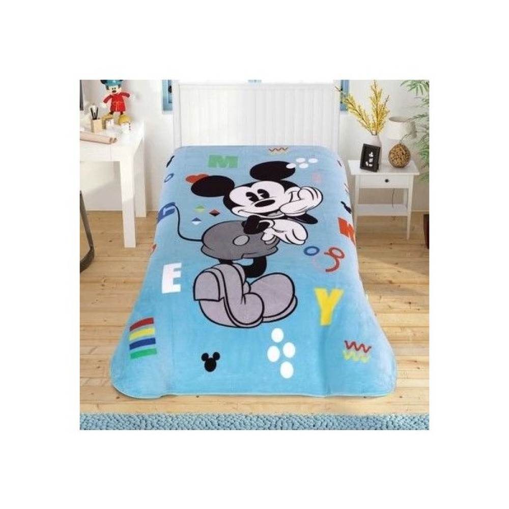 Taç Lisanslı Mickey Fun Battaniye - Açık Mavi - 160 x 220 cm Battaniye Fiyatı
