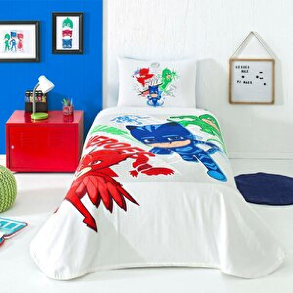 Taç Lisanslı Pj Masks Heroes Tek Kişilik Pamuk Pike Takımı Pike & Pike Takımı Fiyatı
