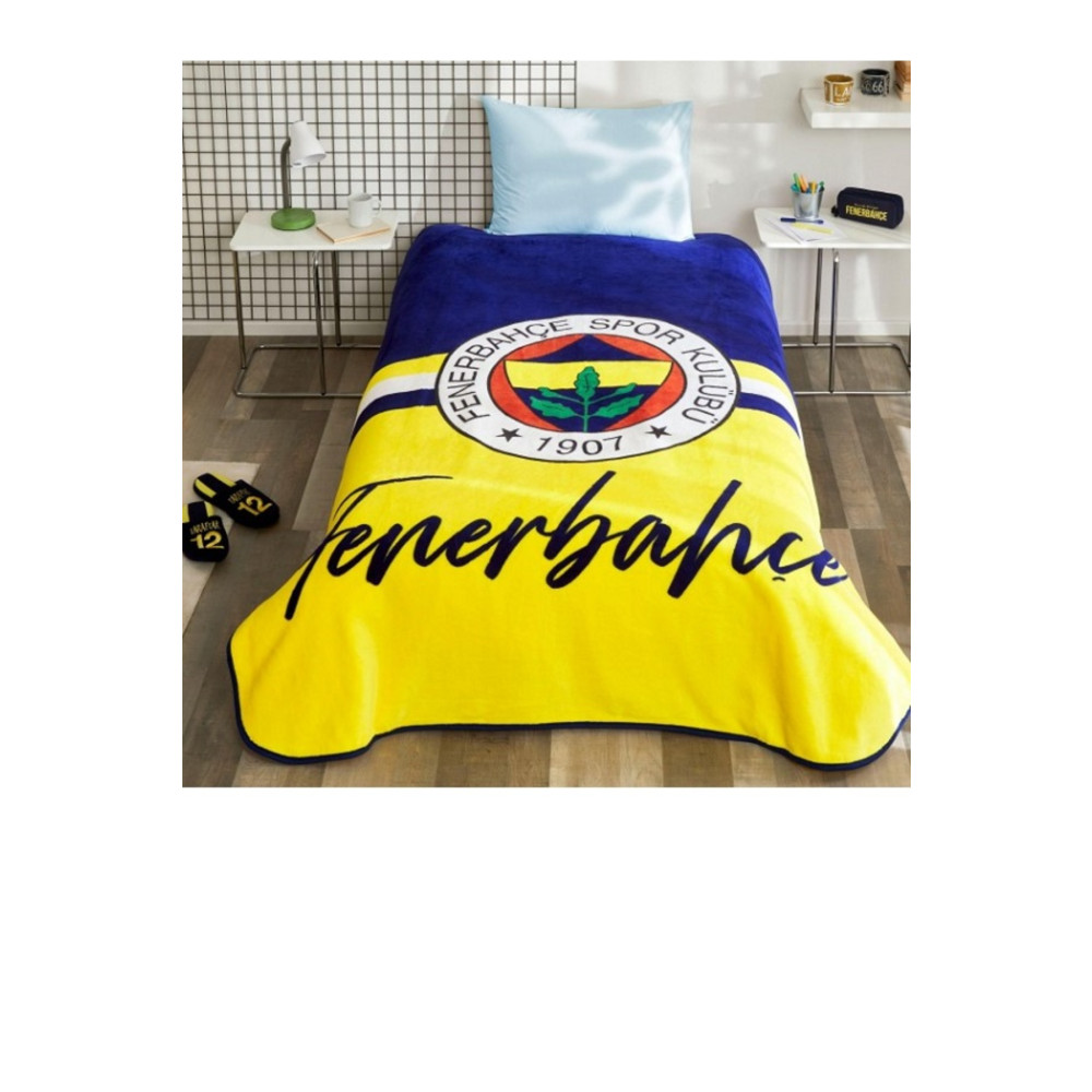 Taç Lisanslı Tek Kişilik Fenerbahçe Sarı Lacivert Battaniye 160 x 220 Beden Battaniye Fiyatı