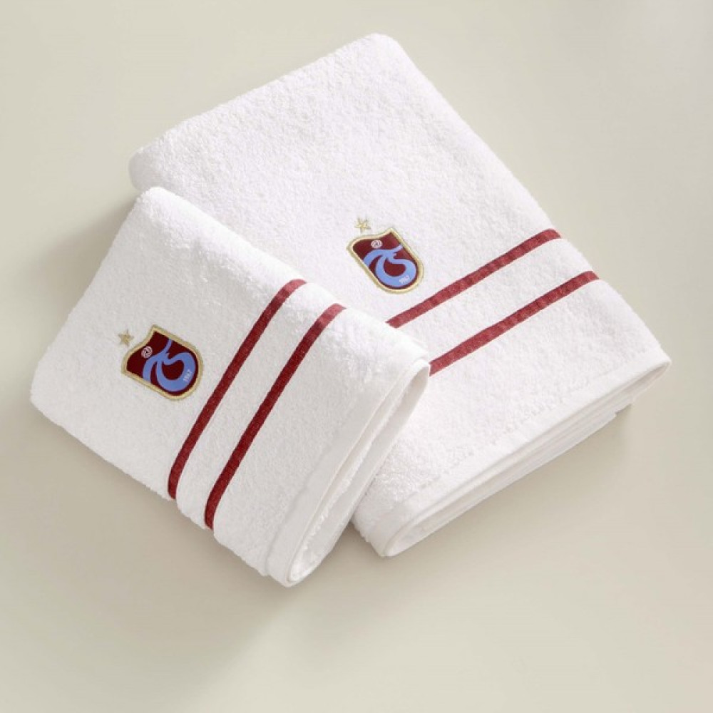 Taç Lisanslı Trabzonspor Arma Pamuk 50X90 cm Yüz Havlusu Beyaz - Bordo - 50 x 90 cm El / Yüz Havlusu Fiyatı