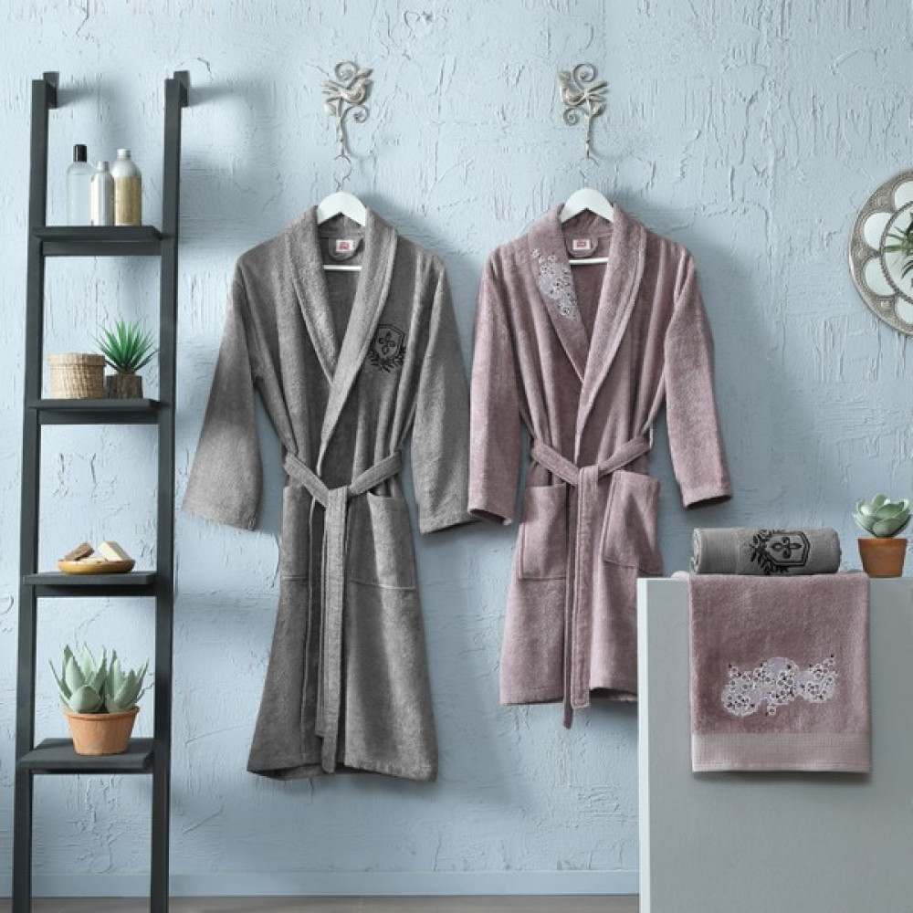 Taç Mıld Soft Bamboo A, 4'lü Set, Mürdüm - M - L Bornoz Fiyatı