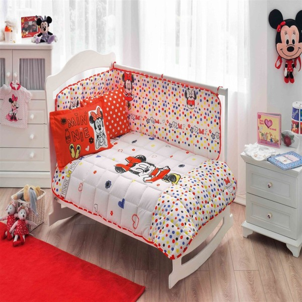Taç Minnie Sketc Bebek Uyku Seti Beyaz Yatak Seti / Uyku Seti Fiyatı