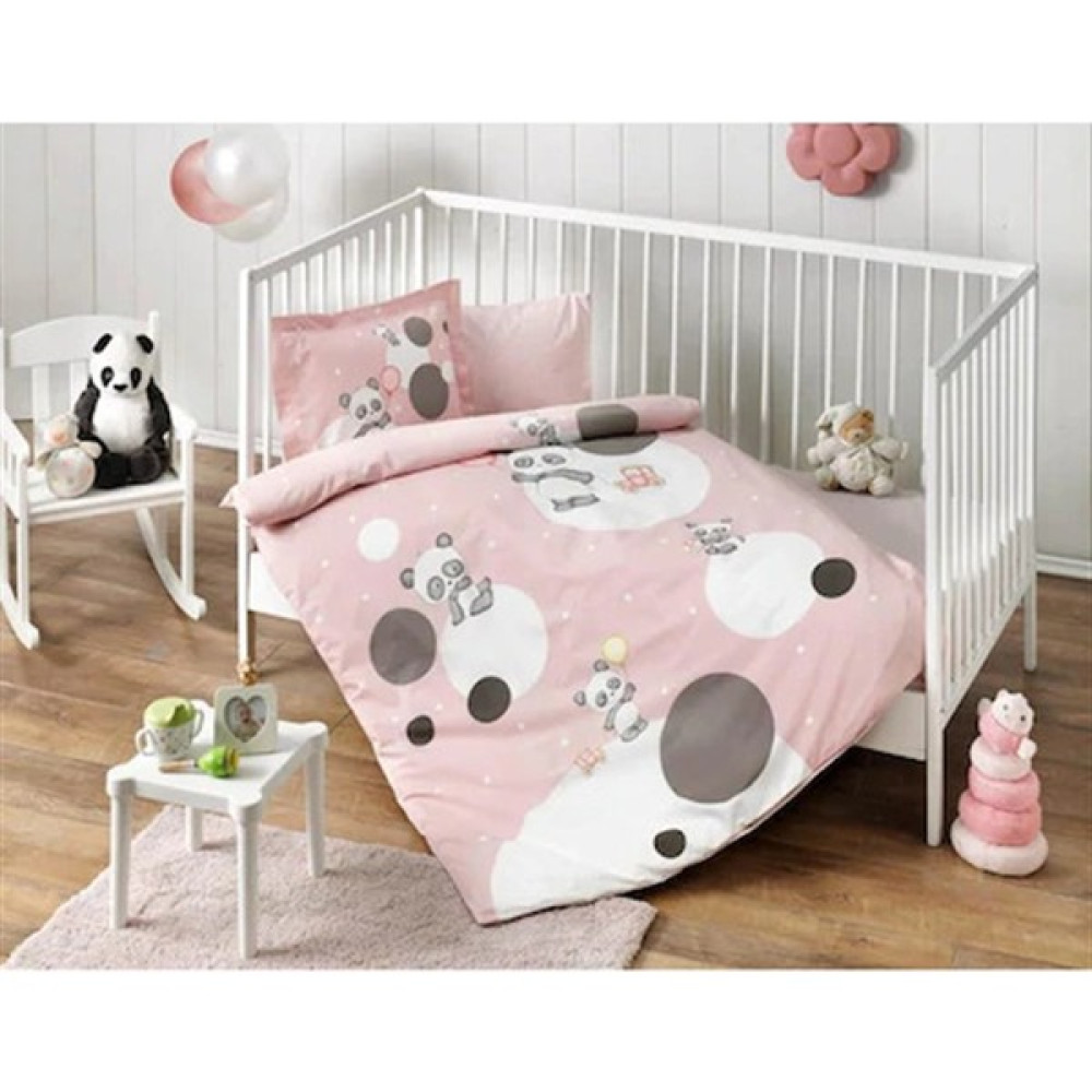 Taç Ranforce Bebek Nevresim Takımı Happy Moons Pembe Bebek Nevresim Takımı Fiyatı