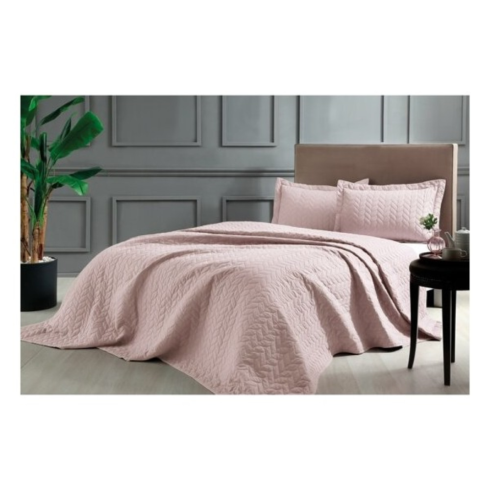 Taç Taç Glory Tek Kişilik Yatak Örtüsü Pudra 250 x 180 cm - 180 x 250 cm Yatak Örtüsü Fiyatı