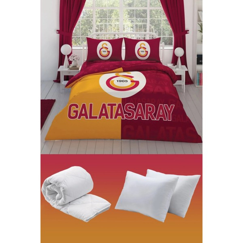 Taç Taçgalatasaray Parçalı Logo Çift Kişilik 7 Parça Yatak Seti - Nevresim Takımı + Yorgan + Yastık - Sarı - Kırmızı Yatak Seti / Uyku Seti Fiyatı