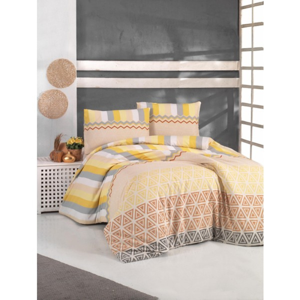 TaçByKristal Kristal Terry Cotton Çift Kişilik Nevresim Takımı Sonya-Sarı - Sarı - 200 x 220  cm Nevresim Takımı Fiyatı