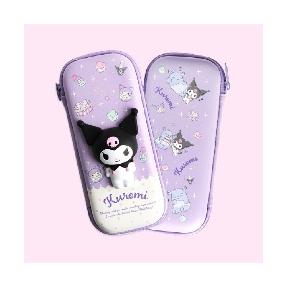 Tadadac Sanrio Kuromi Squishy Kese Kalem Kutusu (Yurt Dışından) - Siyah - Mor - Pencil case - 12cm x 24cm x 5.5cm Kalemlik (Kalem Kutusu) Fiyatı