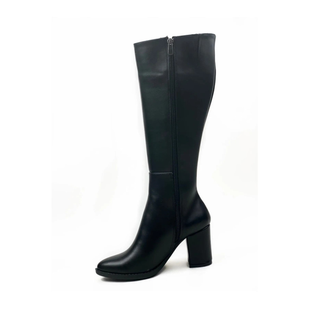 Taf Shoes Kadın Siyah 7cm Topuklu Deri Görünümlü Çizme 39 Beden Kadın Çizmeleri Fiyatı