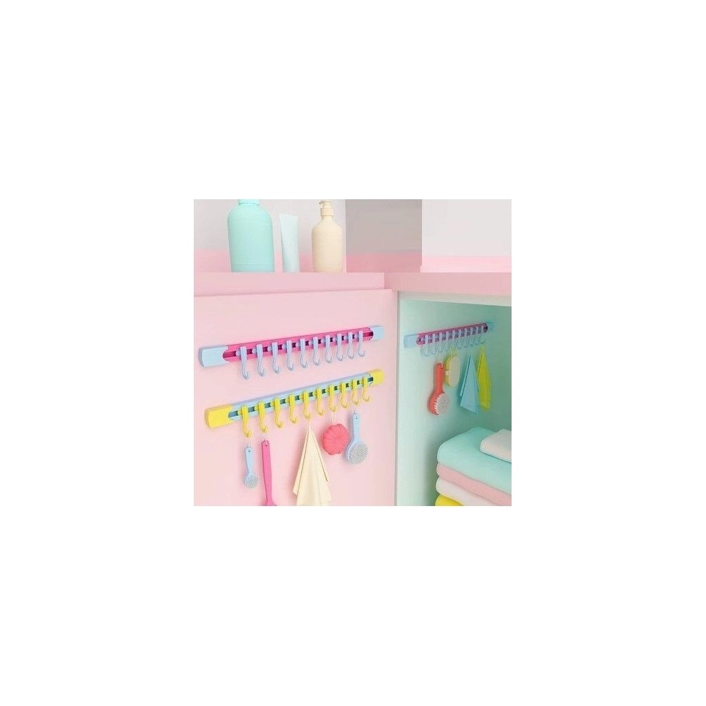 Tafce 10 Kancalı Raylı Mutfak ve Banyo Düzenleyici Askı 30 cm - Renkli Diğer Fiyatı