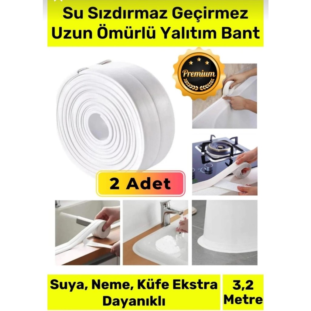 Tafce 2 Adet Duş Pvc Lavabo Küvet Tezgah Banyo Mutfak Pencere 3,2 mt Su Geçirmez Sızdırmaz Yalıtım Bant Diğer Fiyatı