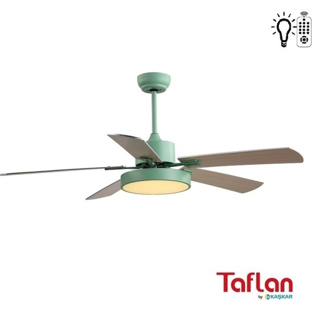 Taflan F52302 Uzaktan Kumandalı Lambalı Tavan Vantilatörü - Yeşil Vantilatörler Fiyatı