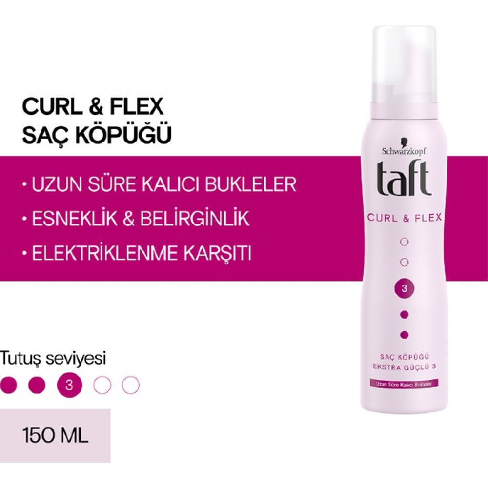Taft Curl & Flex Köpük 150Ml X 2 Adet Saç Şekillendirici Köpük Fiyatı