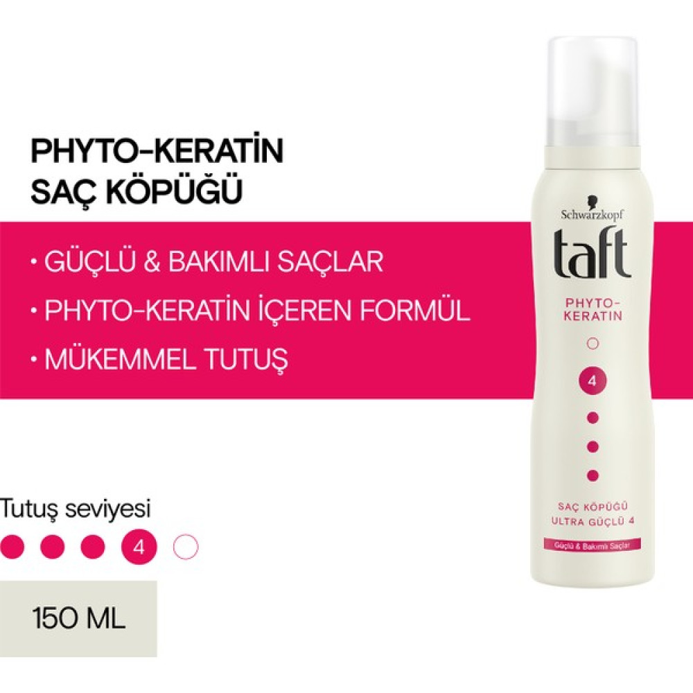 Taft Keratin Ultra Güclü Köpük 150 Ml Saç Köpüğü 1 Adet Saç Şekillendirici Köpük Fiyatı