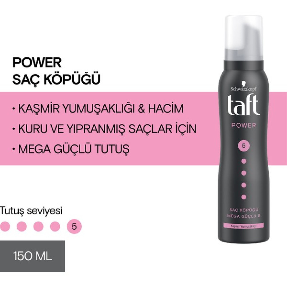 Taft Power Kaşmir Köpük 150Ml 1 Adet Güçlü Saç Köpüğü Saç Şekillendirici Köpük Fiyatı
