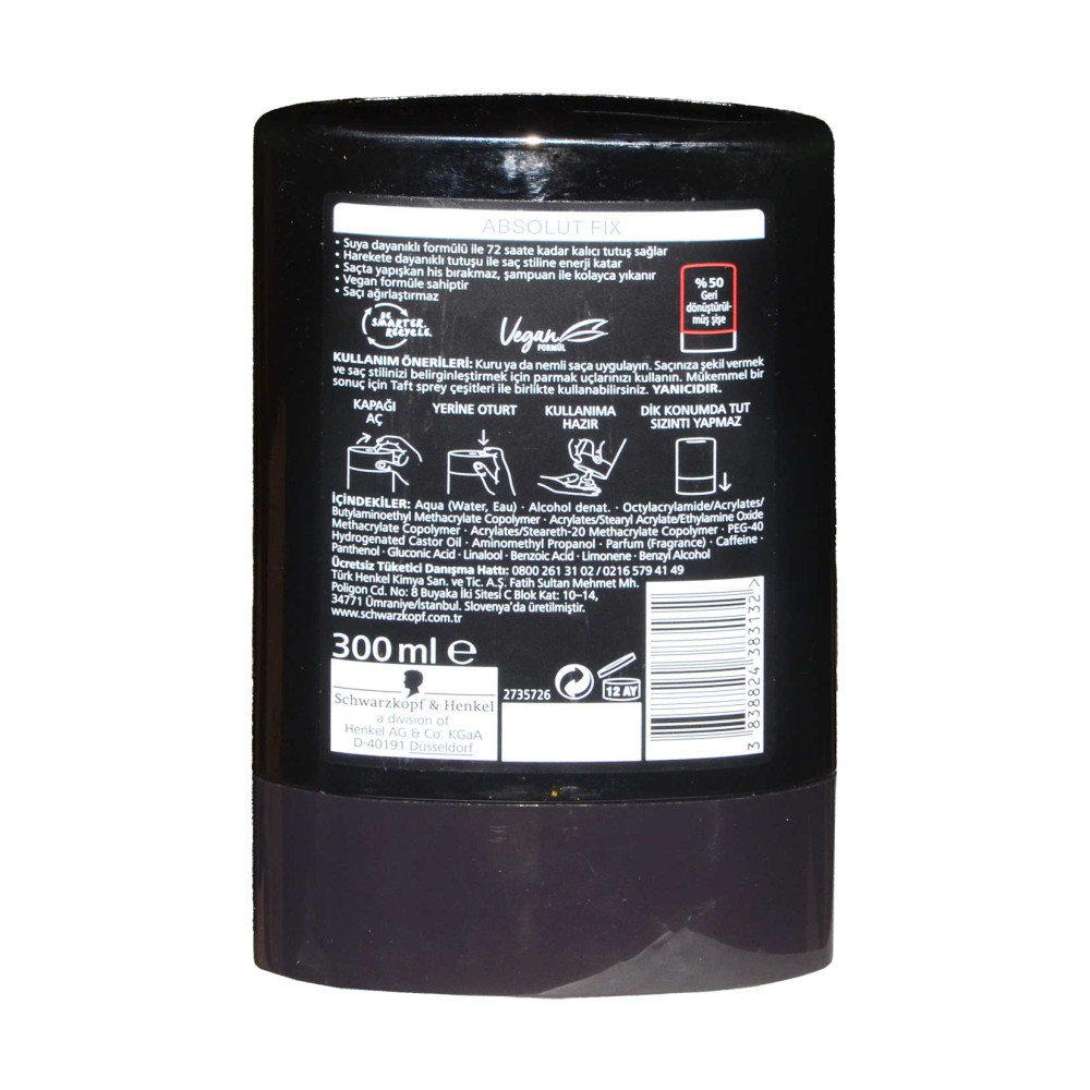 Taft Saç Jölesi 300 ml Absolut Fix